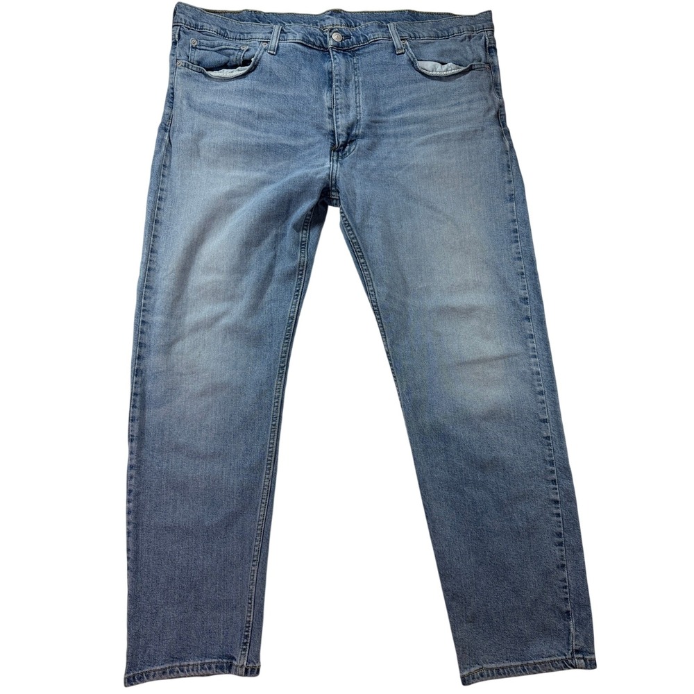 Levis 502 Regular Taper Jeans Mens 44x32 Light Wash Denim Blue Pants